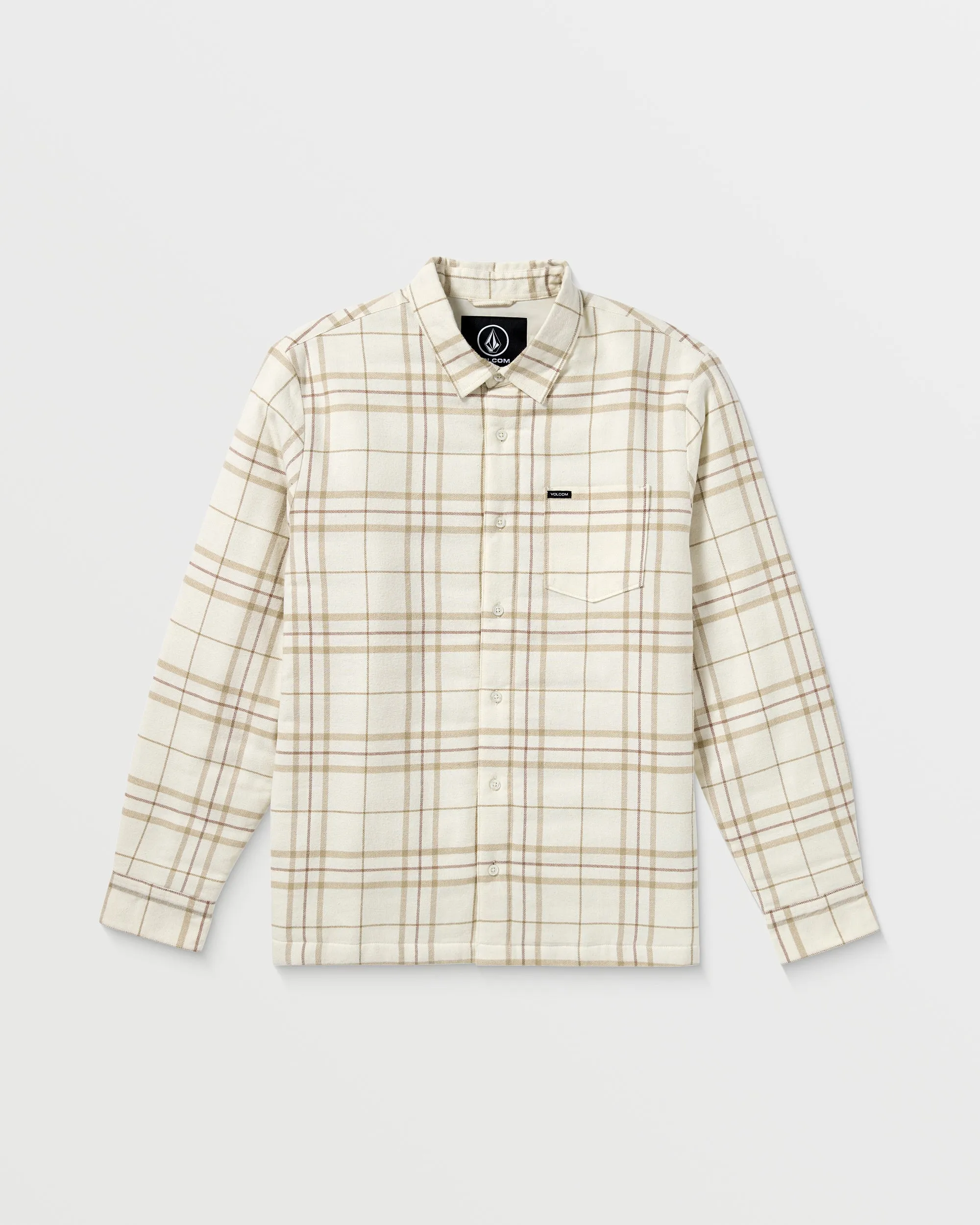 Northport Lined Flannel Long Sleeve Shirt - White Flash sold by Volcom