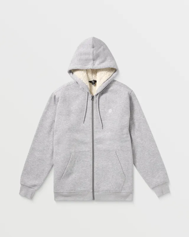 Foreman Zip Fleece Hoodie Sherpa - Heather Grey sold by Volcom