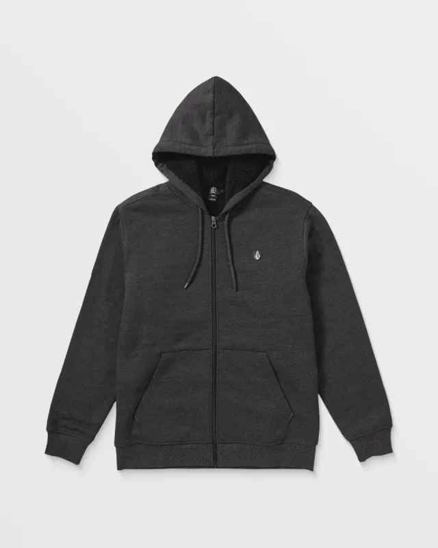 Foreman Zip Fleece Hoodie Sherpa - Heather Black sold by Volcom