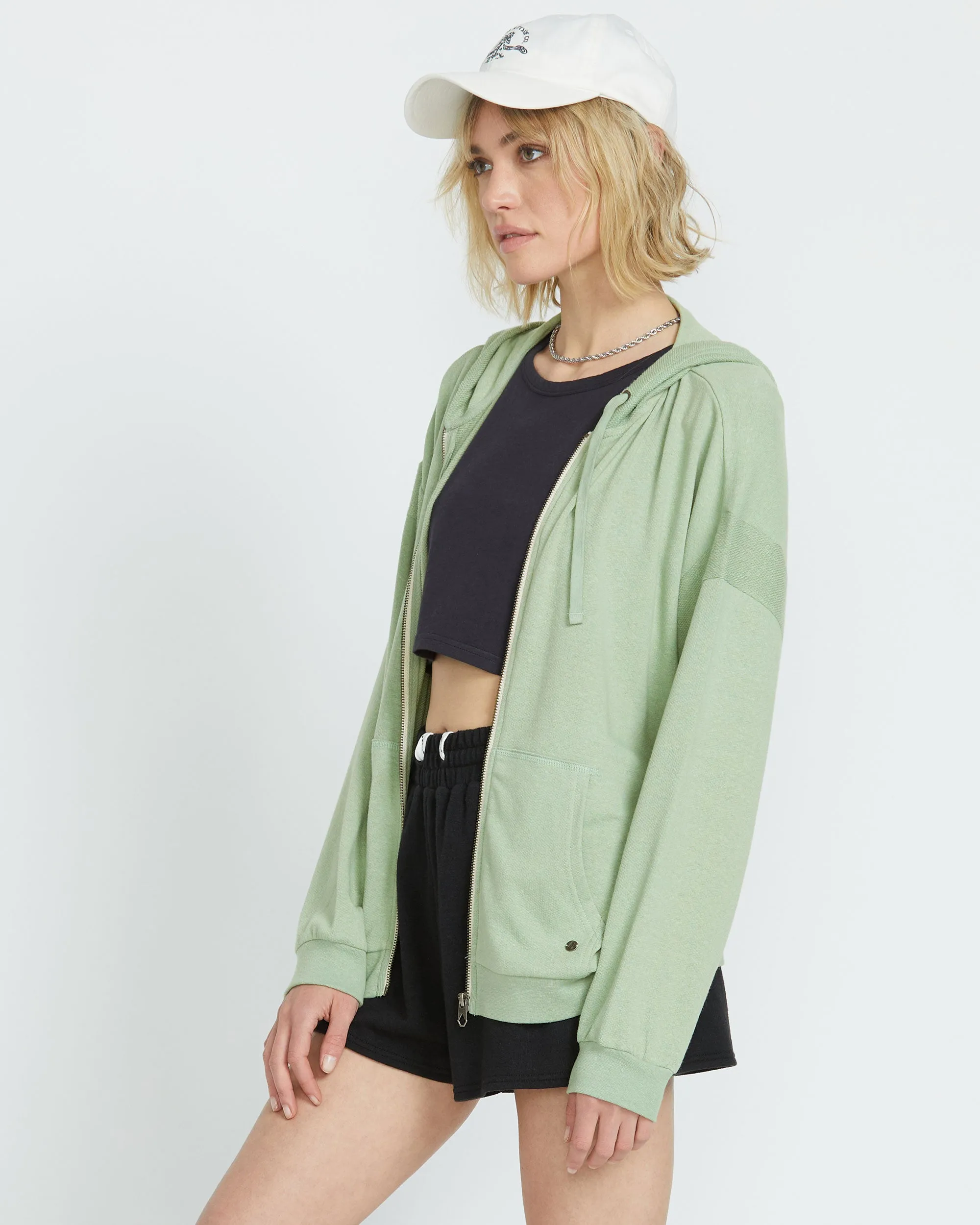 Lived in Lounge Frenchie Zip Hoodie - Grass Green sold by Volcom product image thumbnail 4