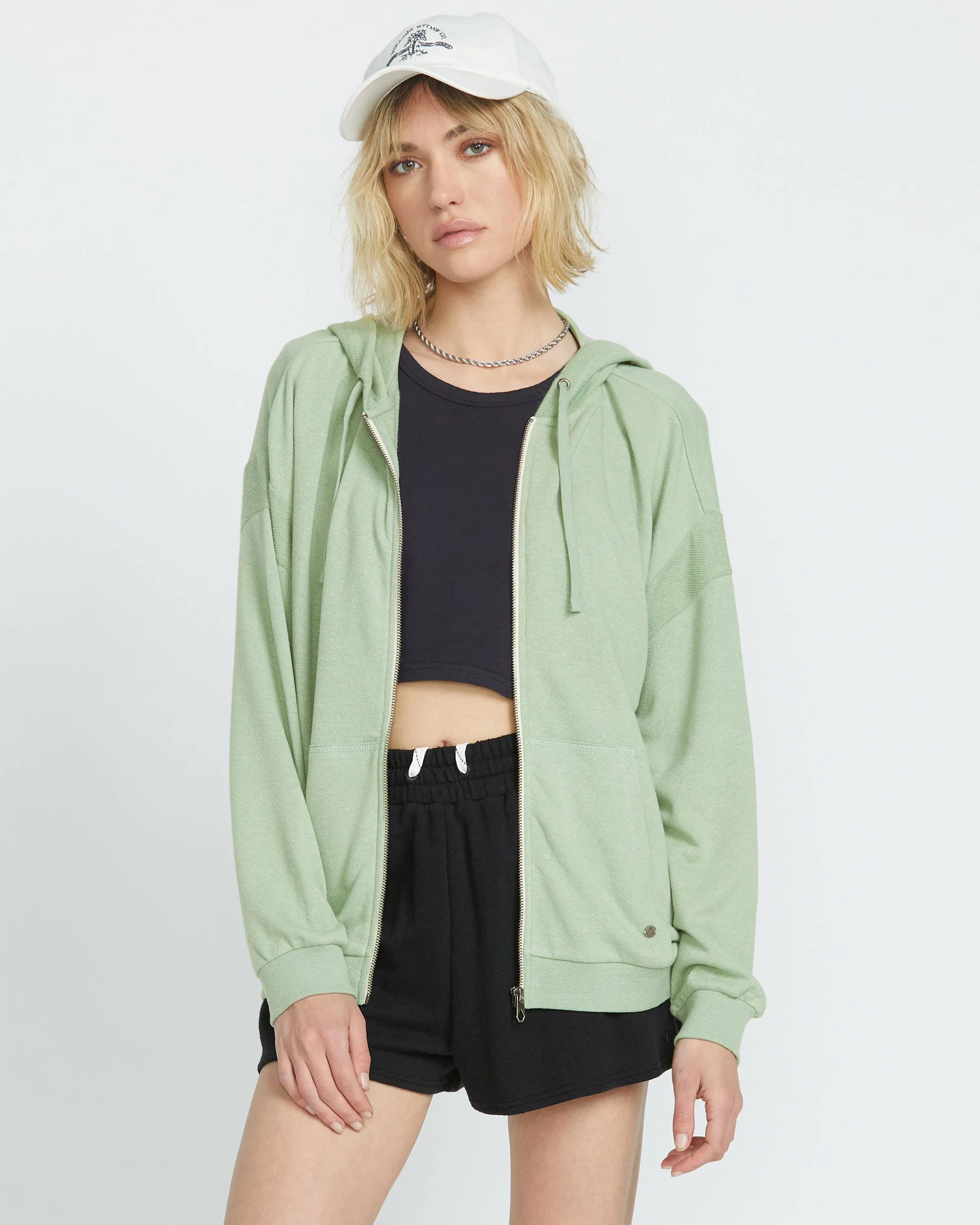 Lived in Lounge Frenchie Zip Hoodie - Grass Green sold by Volcom