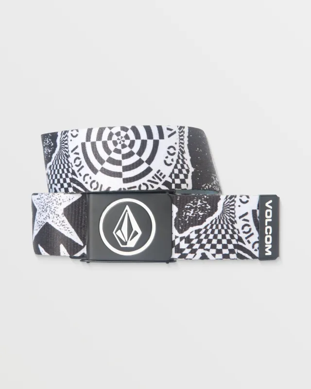 Stone Strapped Web Belt - Black White made by Volcom