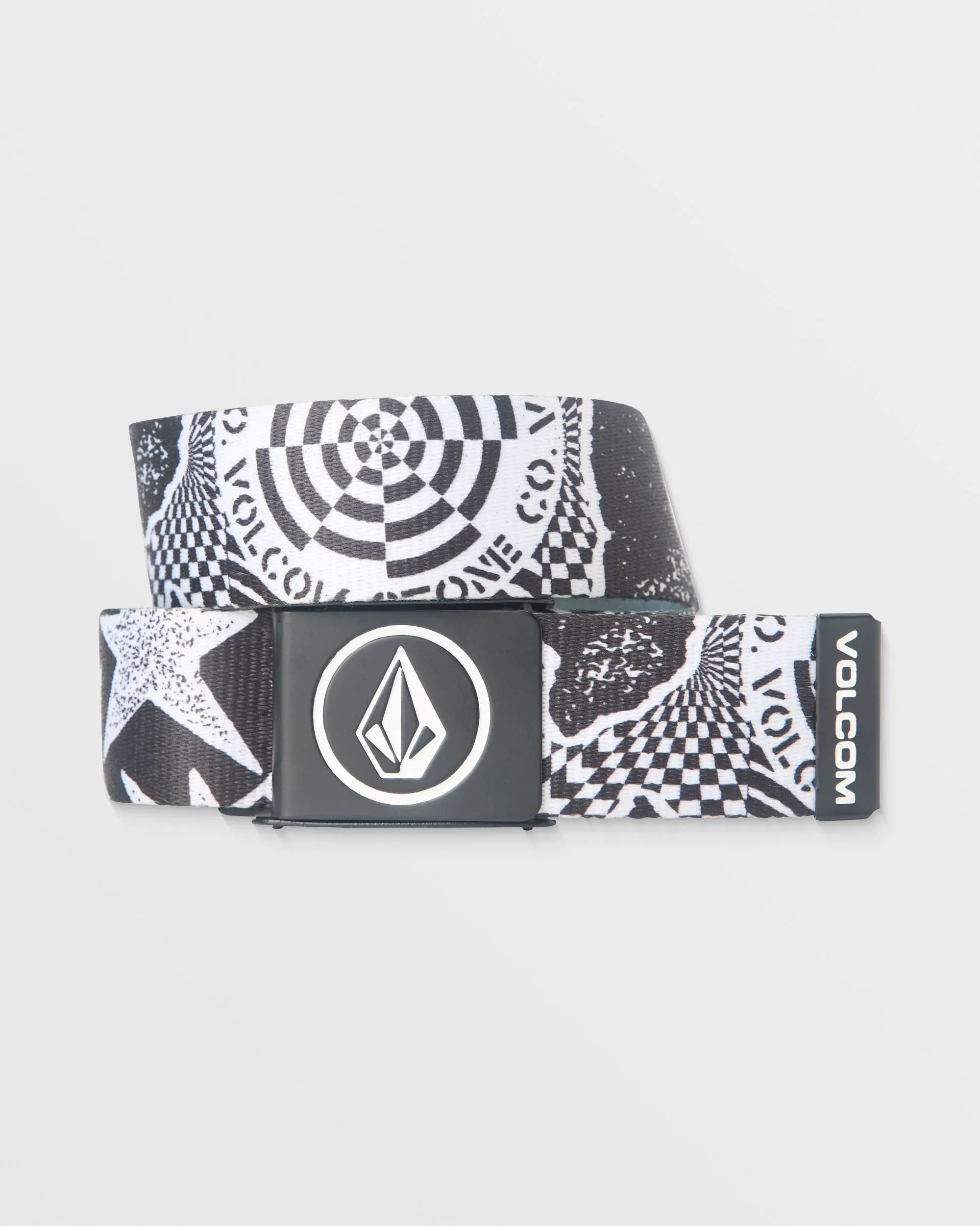 Stone Strapped Web Belt - Black White sold by Volcom