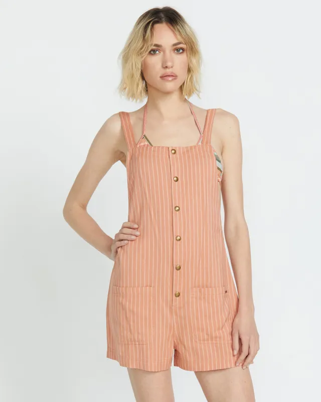 Stone Strut Romper - Sand Brown sold by Volcom