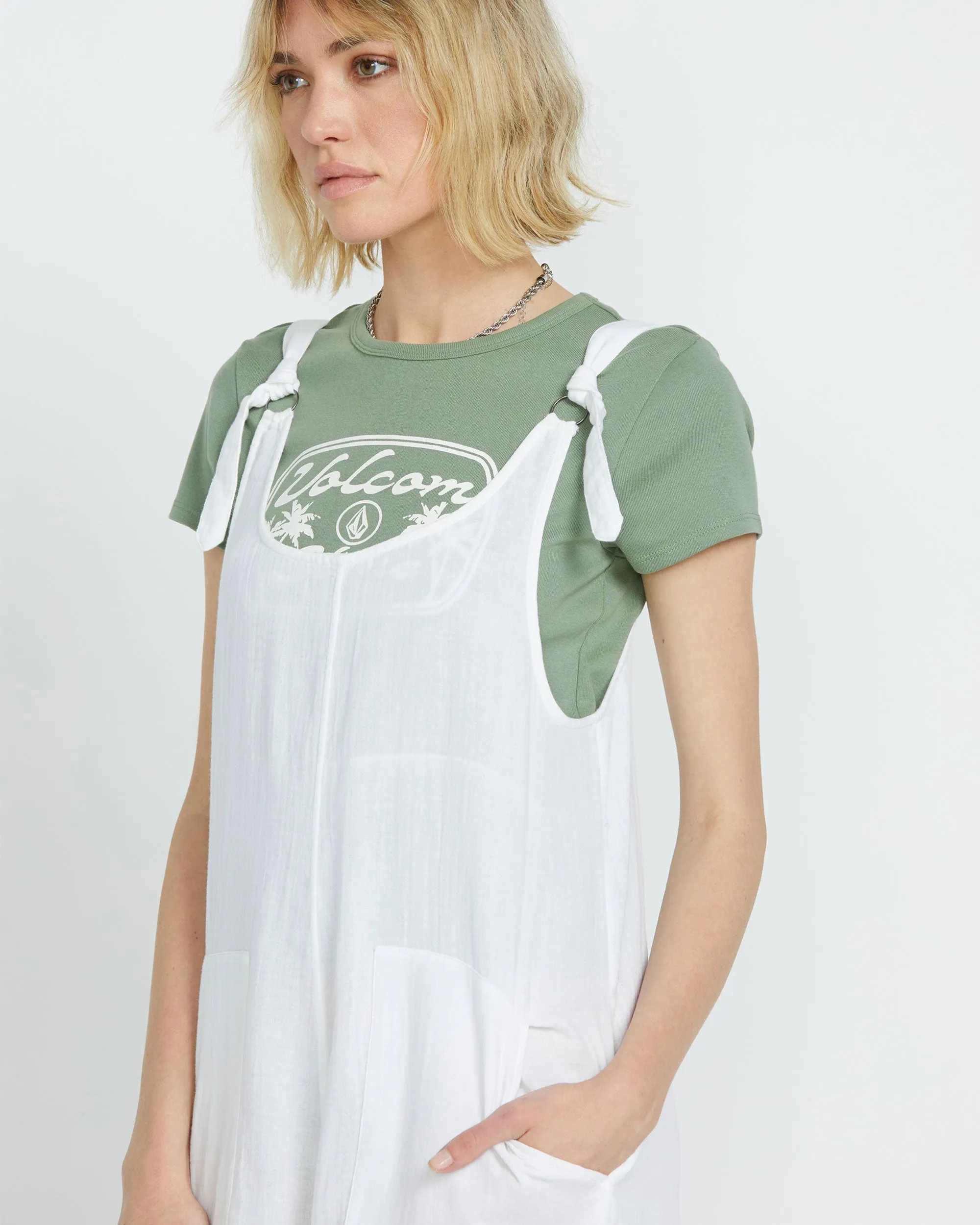 Lived in Lounge Tie Strap Romper - White sold by Volcom product image thumbnail 5