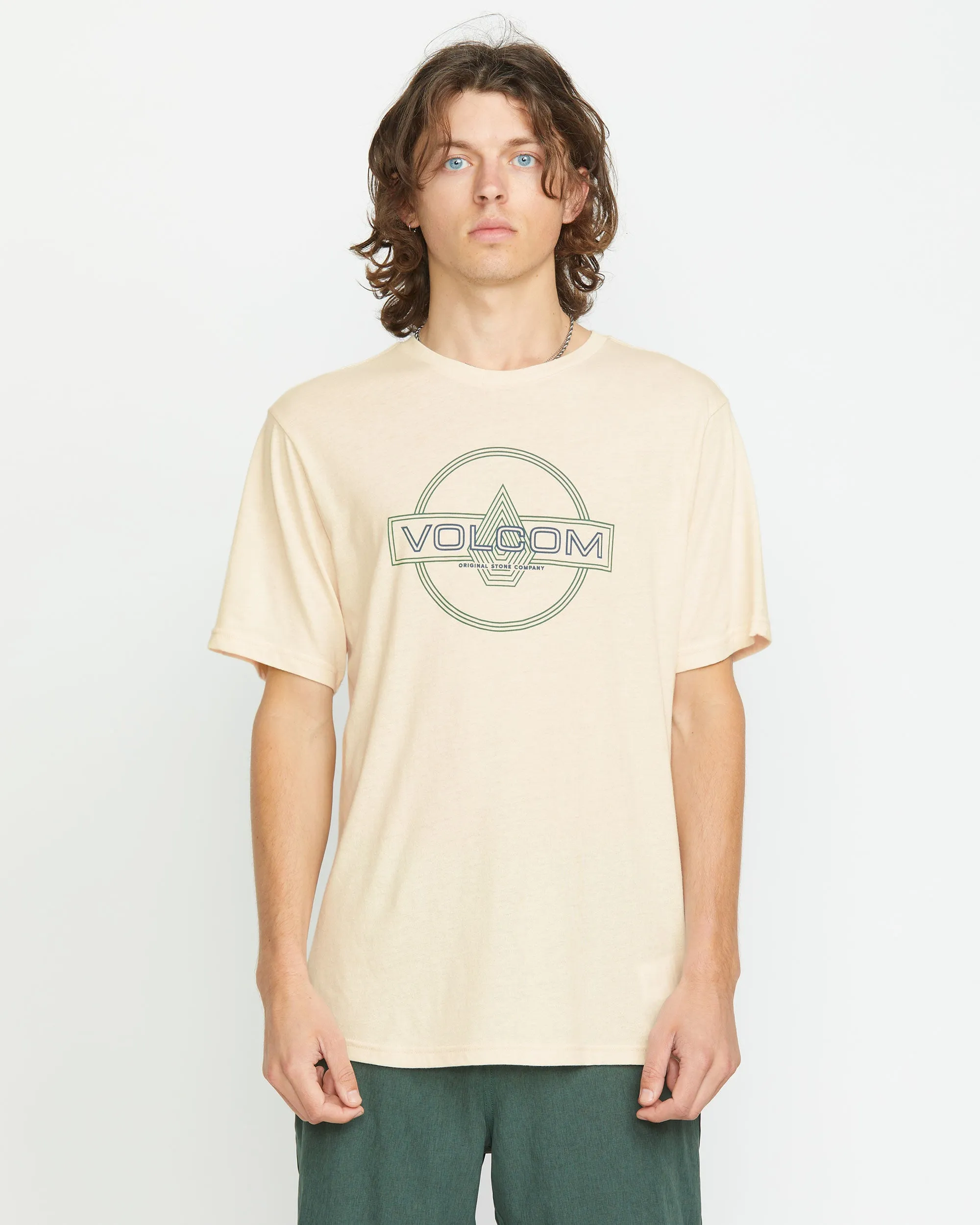 Line Service Short Sleeve Tee - Off White Heather sold by Volcom