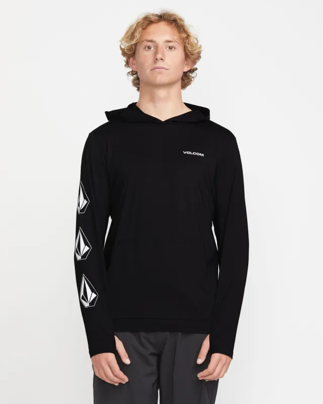 Large Iconic Hood Long Sleeve - Black sold by Volcom