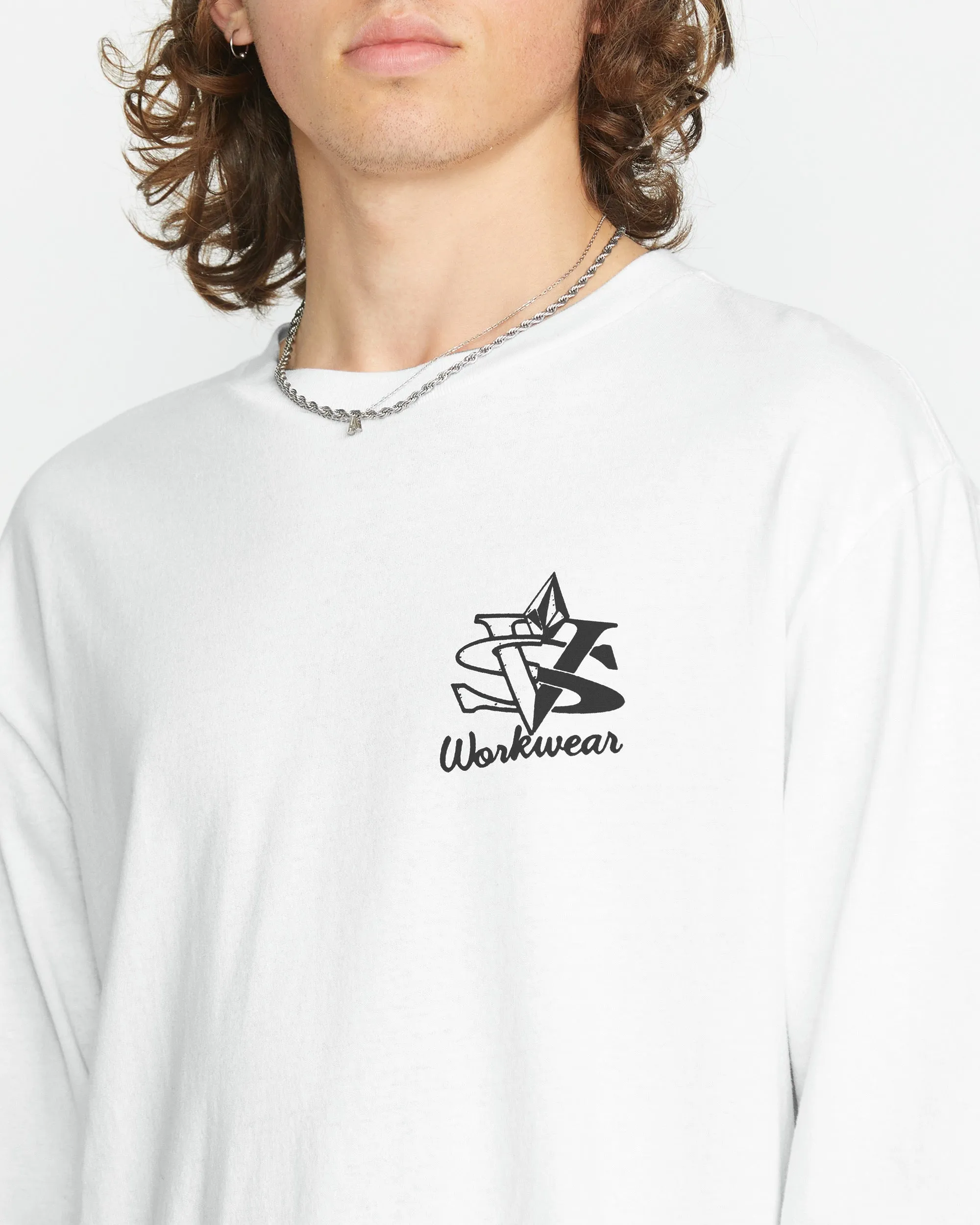 Volcom Workwear Excavator Long Sleeve Tee - White sold by Volcom product image thumbnail 5