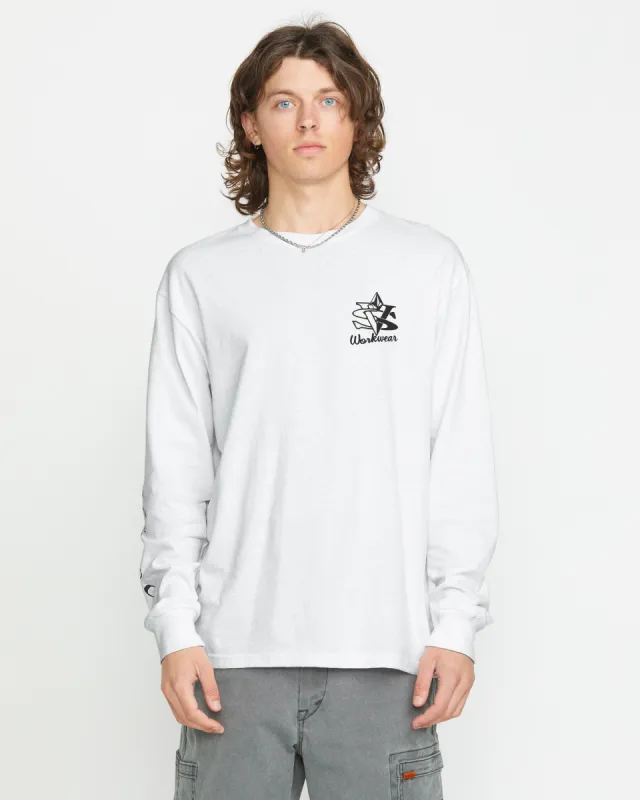 Volcom Workwear Excavator Long Sleeve Tee - White sold by Volcom