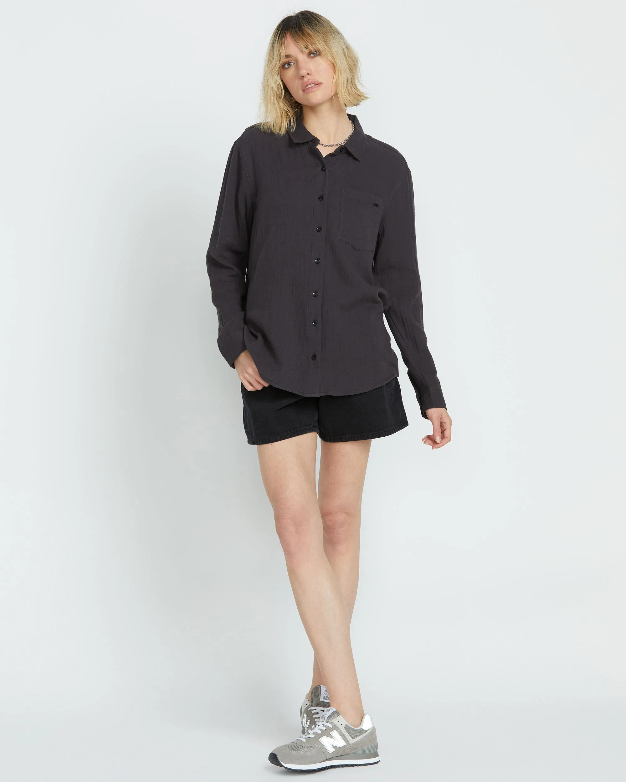 Lived in Lounge Button Up Long Sleeve - Vintage Black sold by Volcom product image thumbnail 5