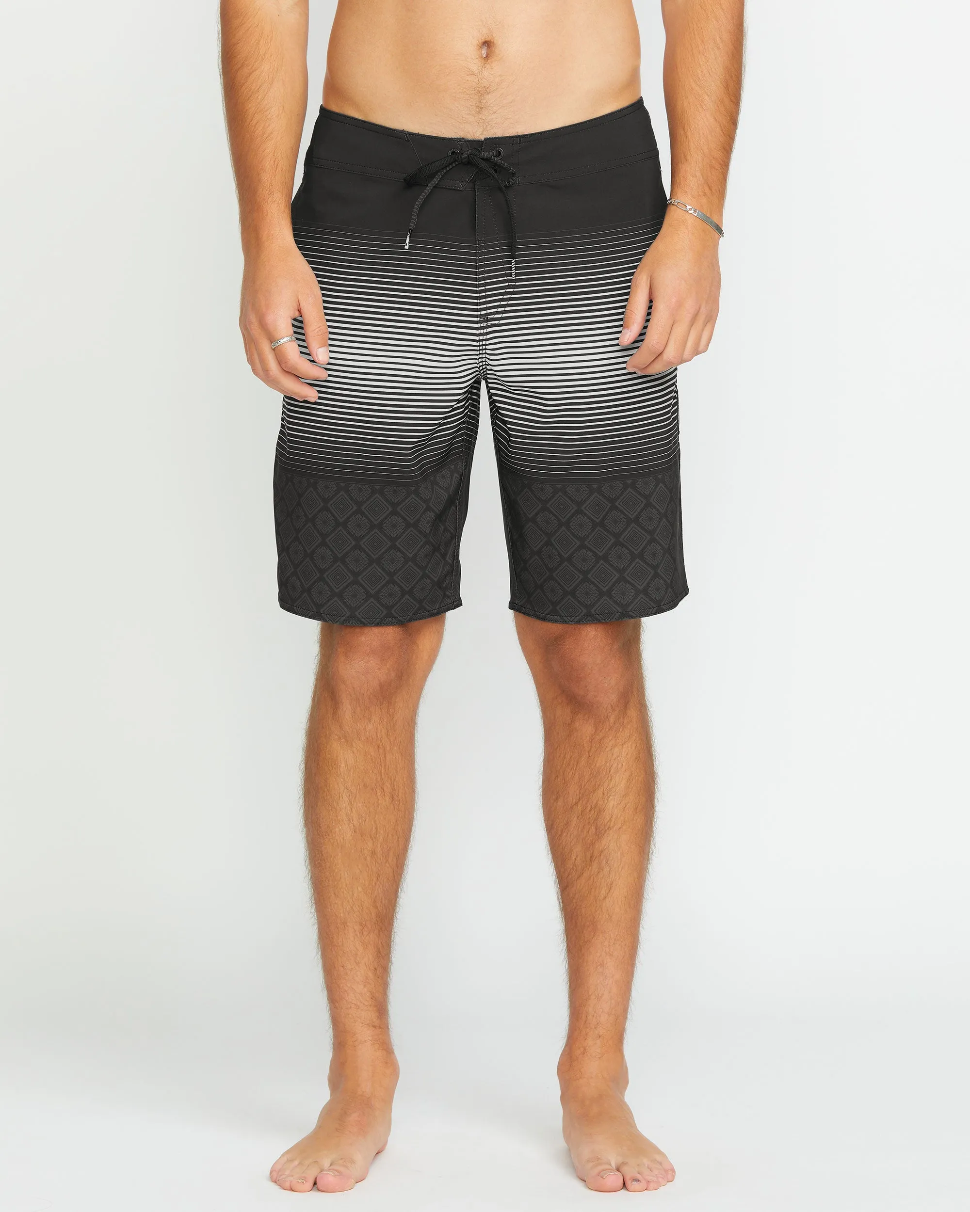 Lido Stripe Mod-Tech Trunks - Black sold by Volcom
