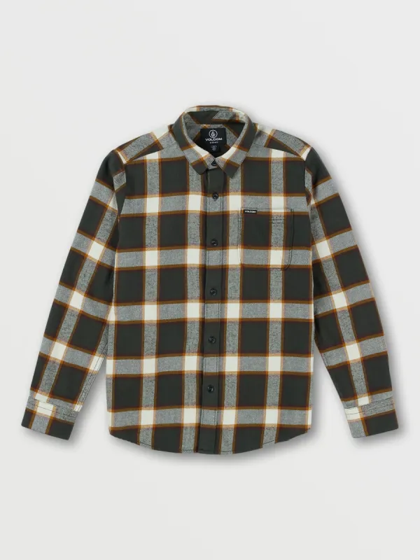 Big Boys Caden Plaid Long Sleeve Shirt - Rinsed Black made by Volcom