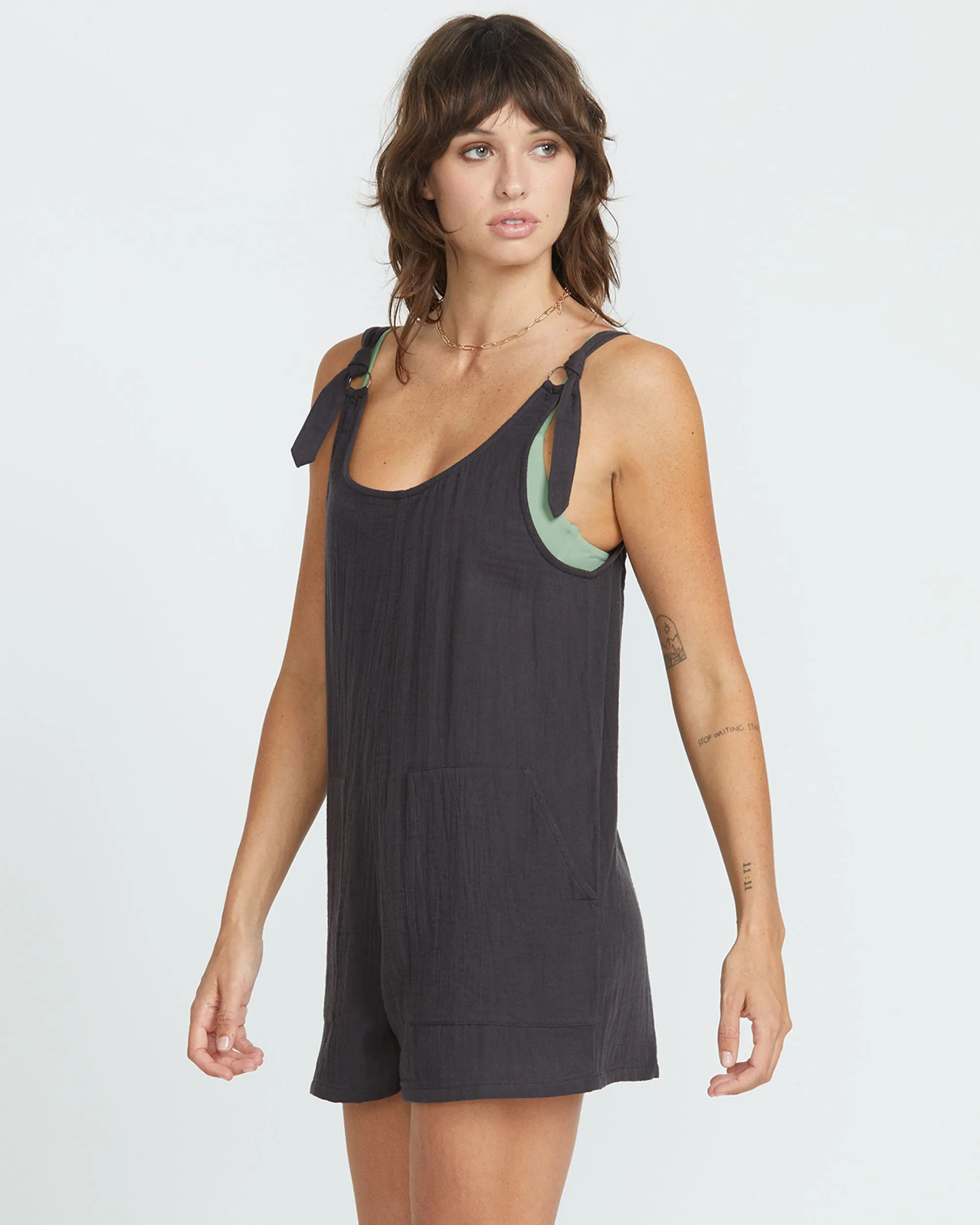 Women's Lil Tie Strap Romper sold by Volcom product image thumbnail 3