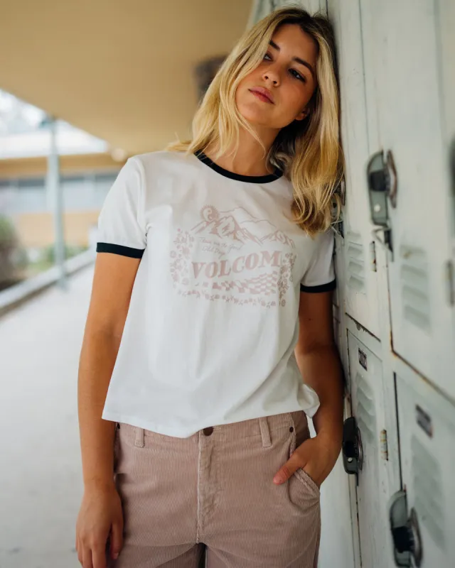 Meet Me There Ringer Tee - Star White sold by Volcom