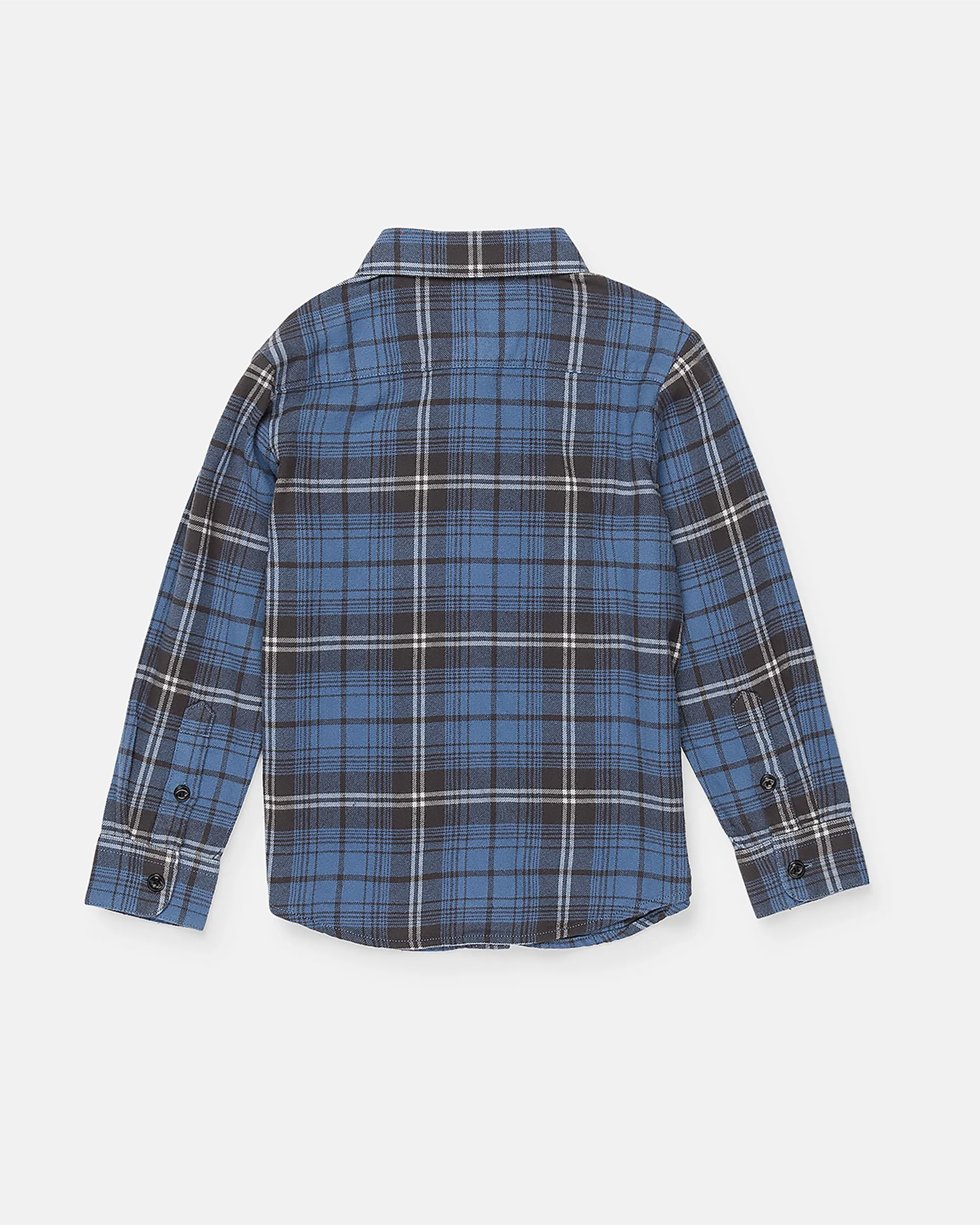 Little Boys Caden Plaid Long Sleeve Shirt - Blue sold by Volcom product image thumbnail 2