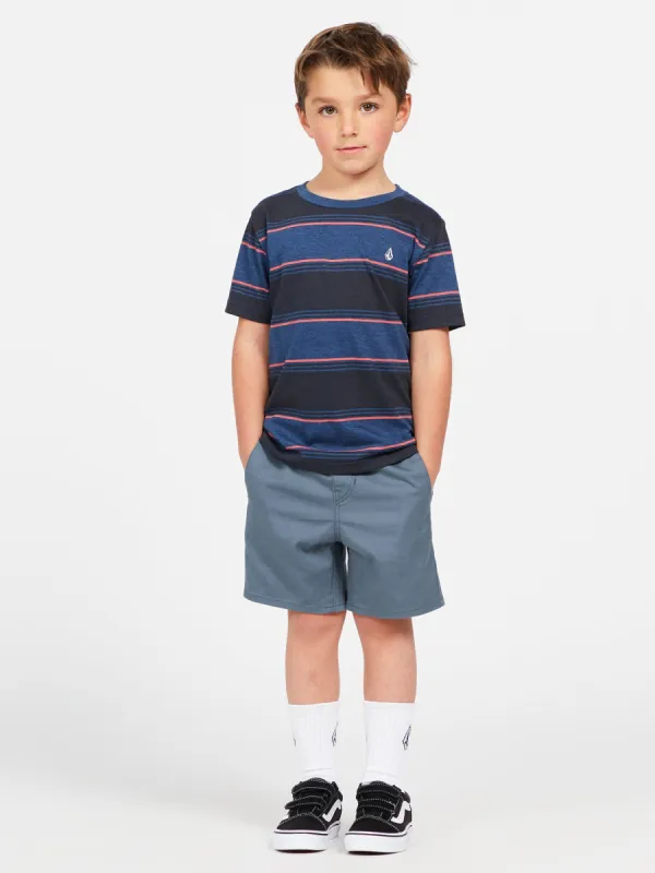 Little Boys Bandstone Crew Short Sleeve Shirt - Baja Indigo sold by Volcom