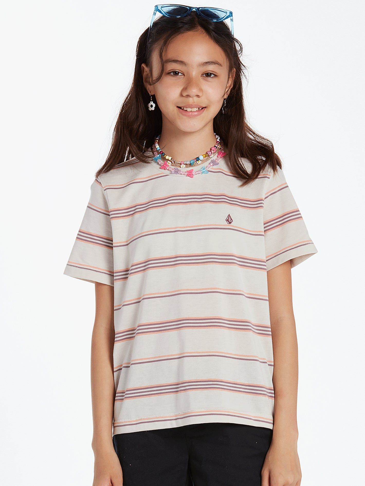 Girls Flash of Light Short Sleeve - Bone sold by Volcom