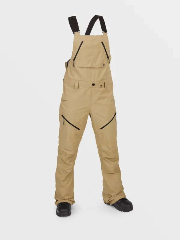 Womens Elm Stretch Gore Bib Overalls - Dark Khaki sold by Volcom