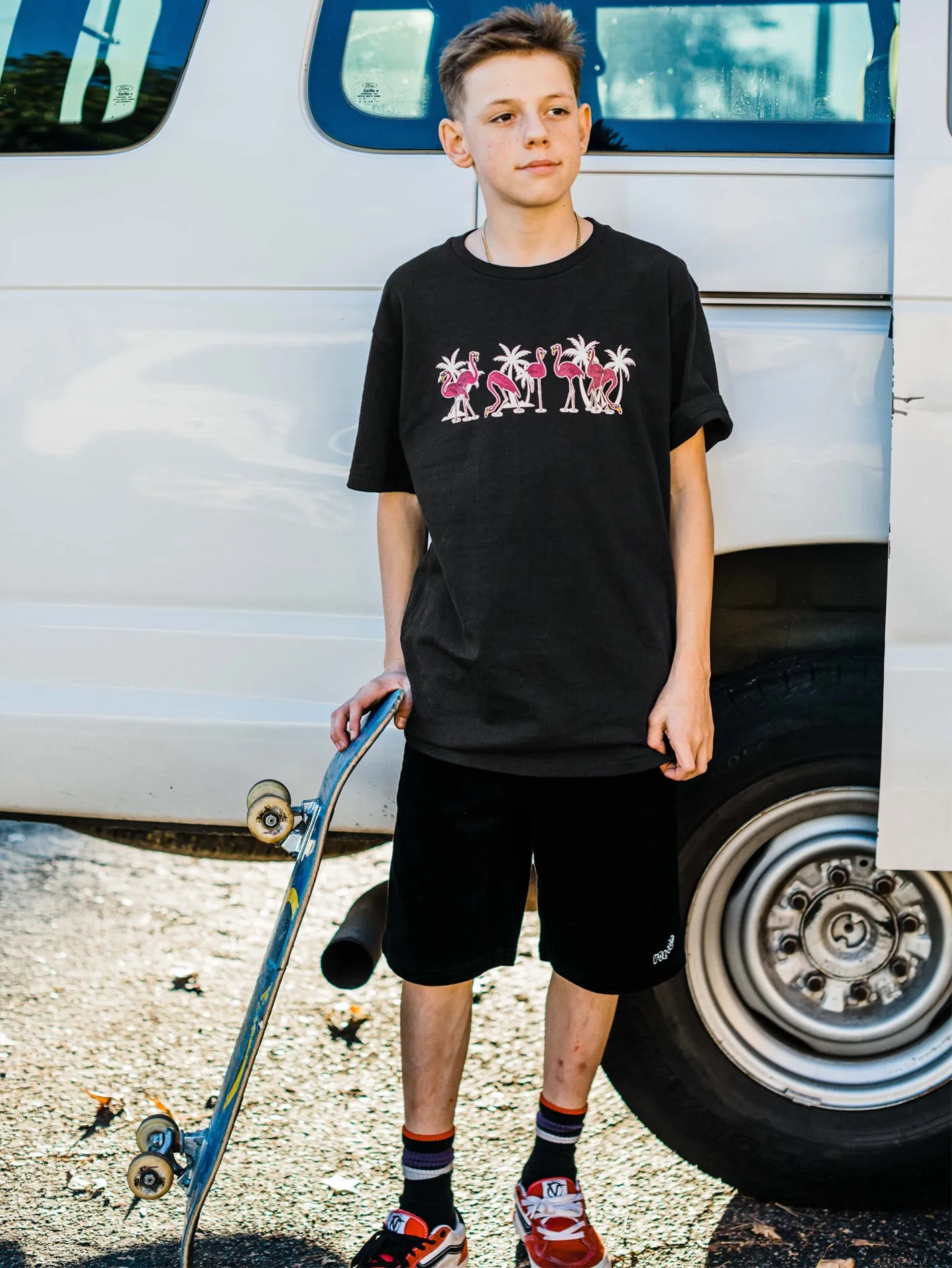 Big Boys Flamingbros Short Sleeve Tee - Black sold by Volcom