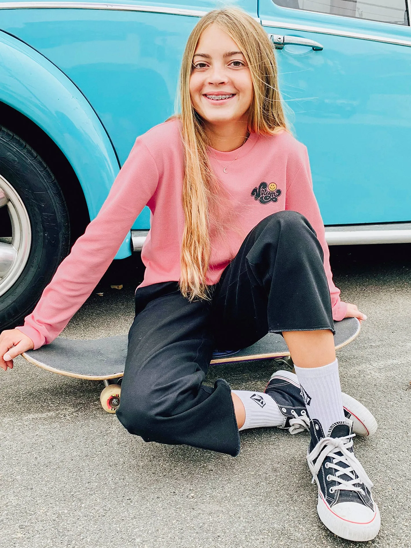 Girls Thermality Long Sleeve Tee - Coral Haze sold by Volcom