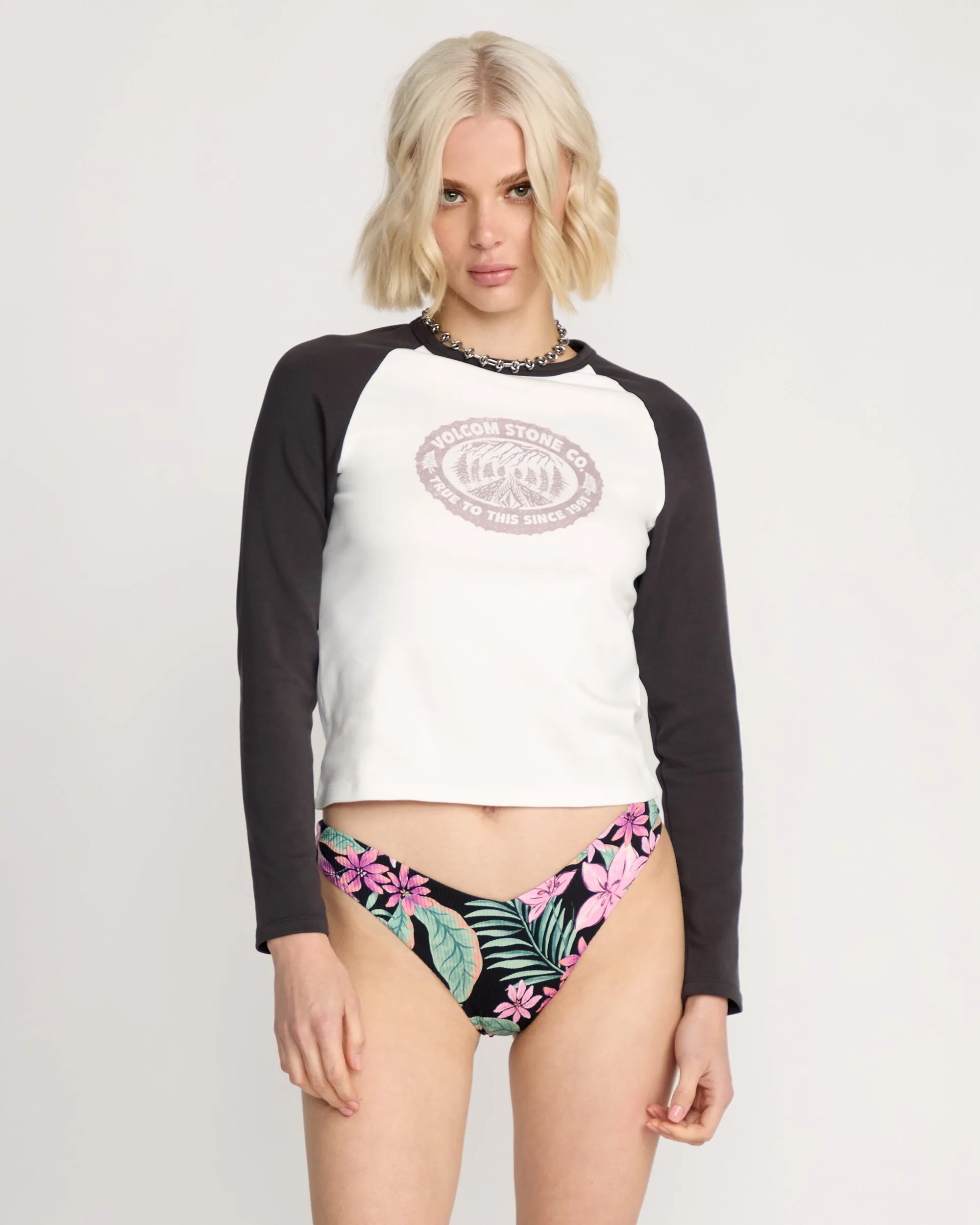 Women's Giving In Raglan Tee sold by Volcom