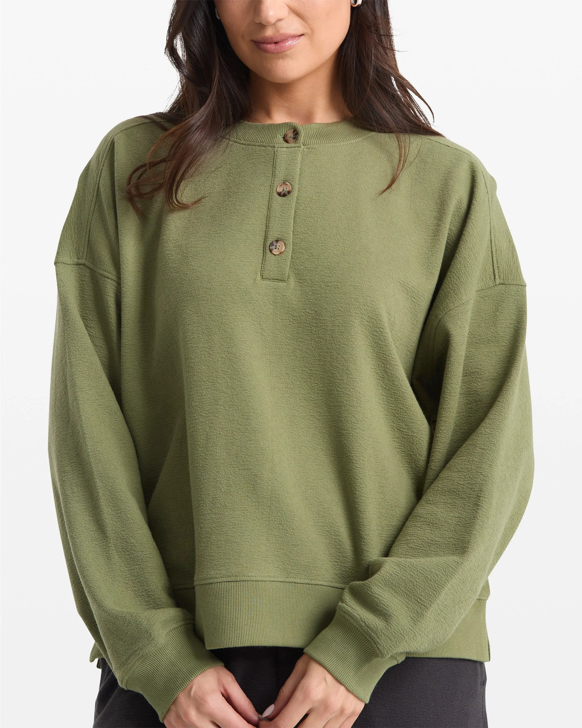 Women's Lived In Fleece Henley sold by Volcom product image thumbnail 5