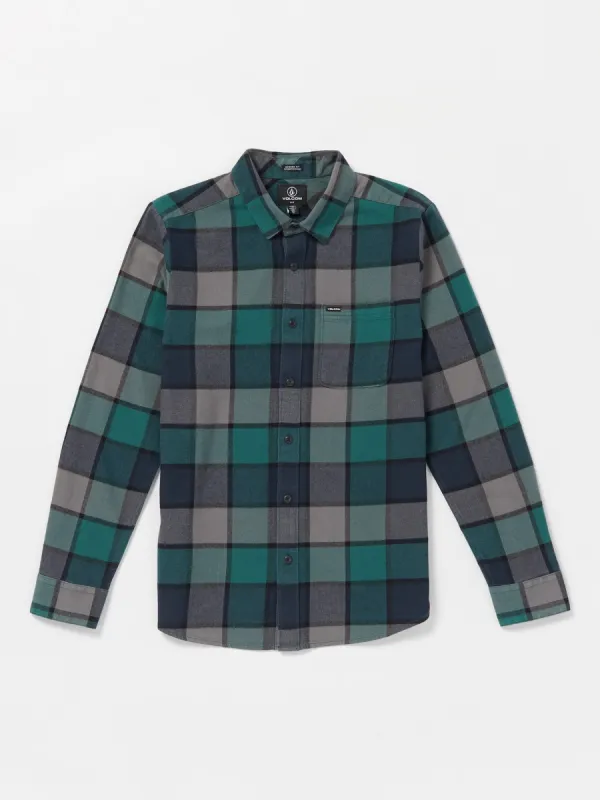 Caden Plaid Long Sleeve Shirt - Navy sold by Volcom