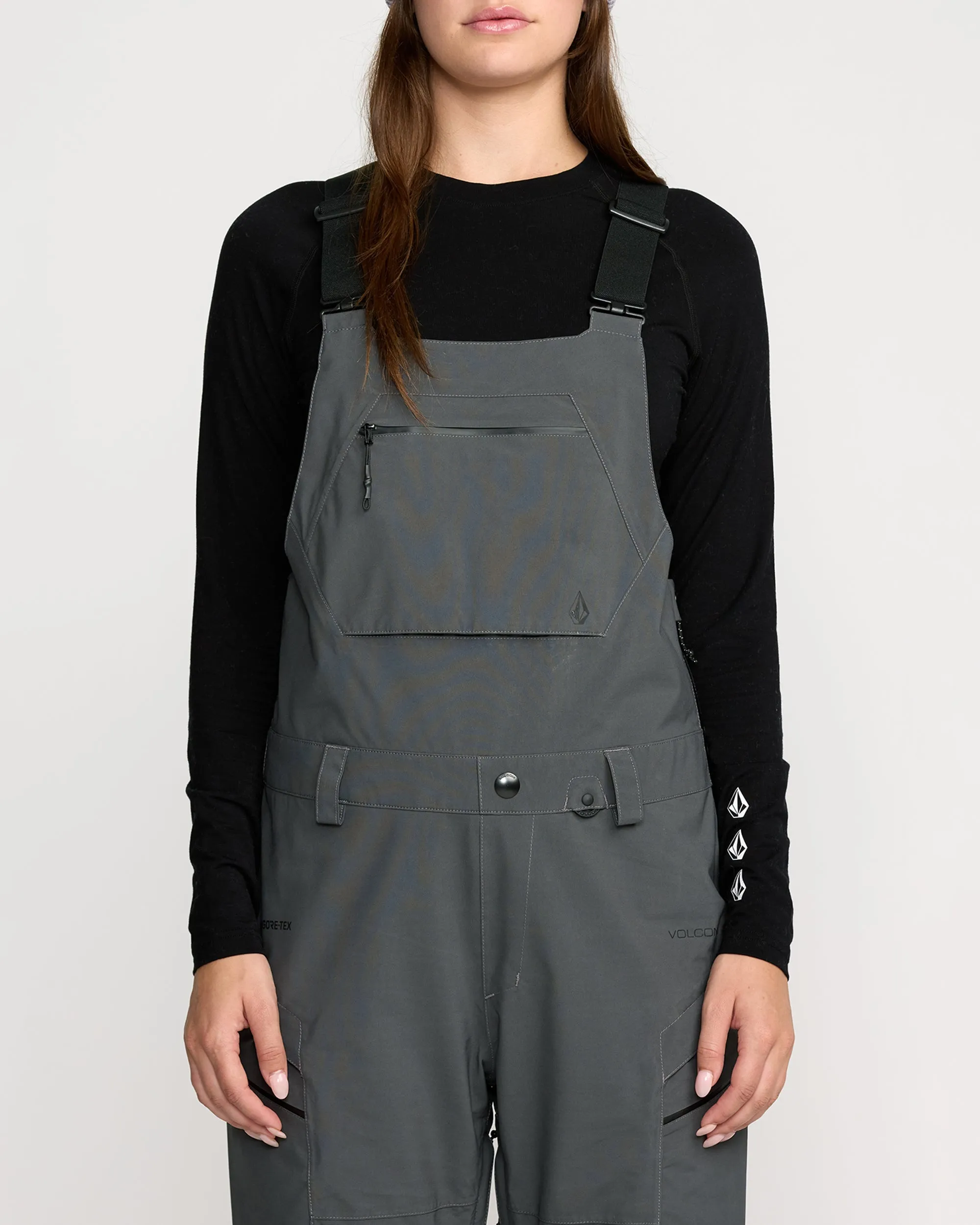 Women's Ash Stretch Gore Bib Overall sold by Volcom product image thumbnail 3