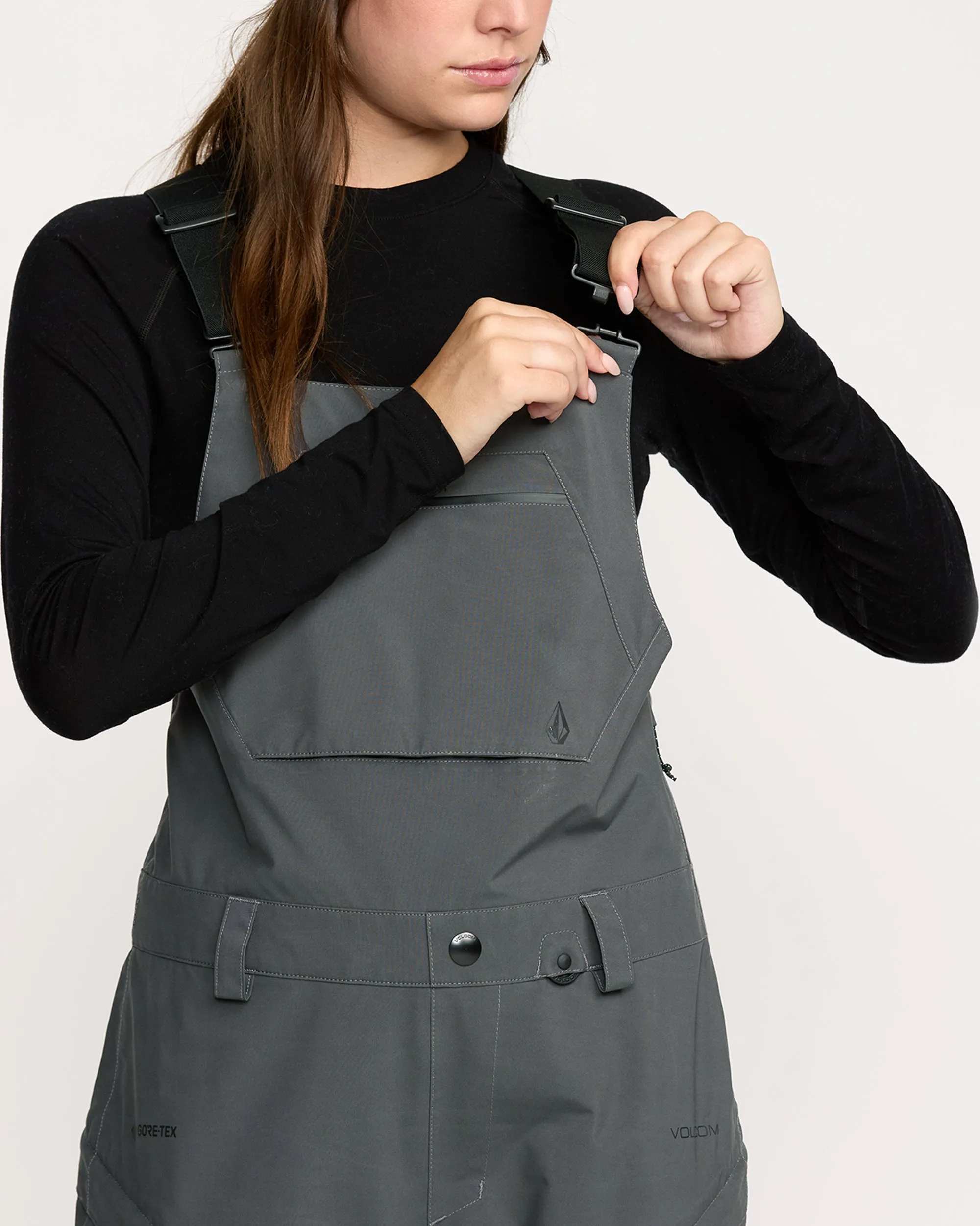 Women's Ash Stretch Gore Bib Overall sold by Volcom product image thumbnail 4