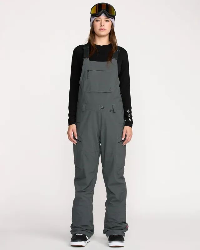 Women's Ash Stretch Gore Bib Overall sold by Volcom