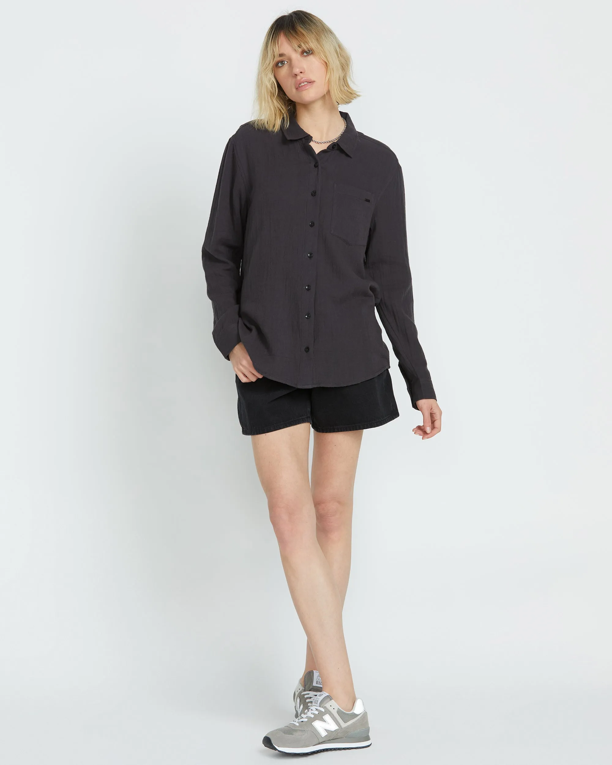 Women's Lil Button Up Long Sleeve sold by Volcom product image thumbnail 4