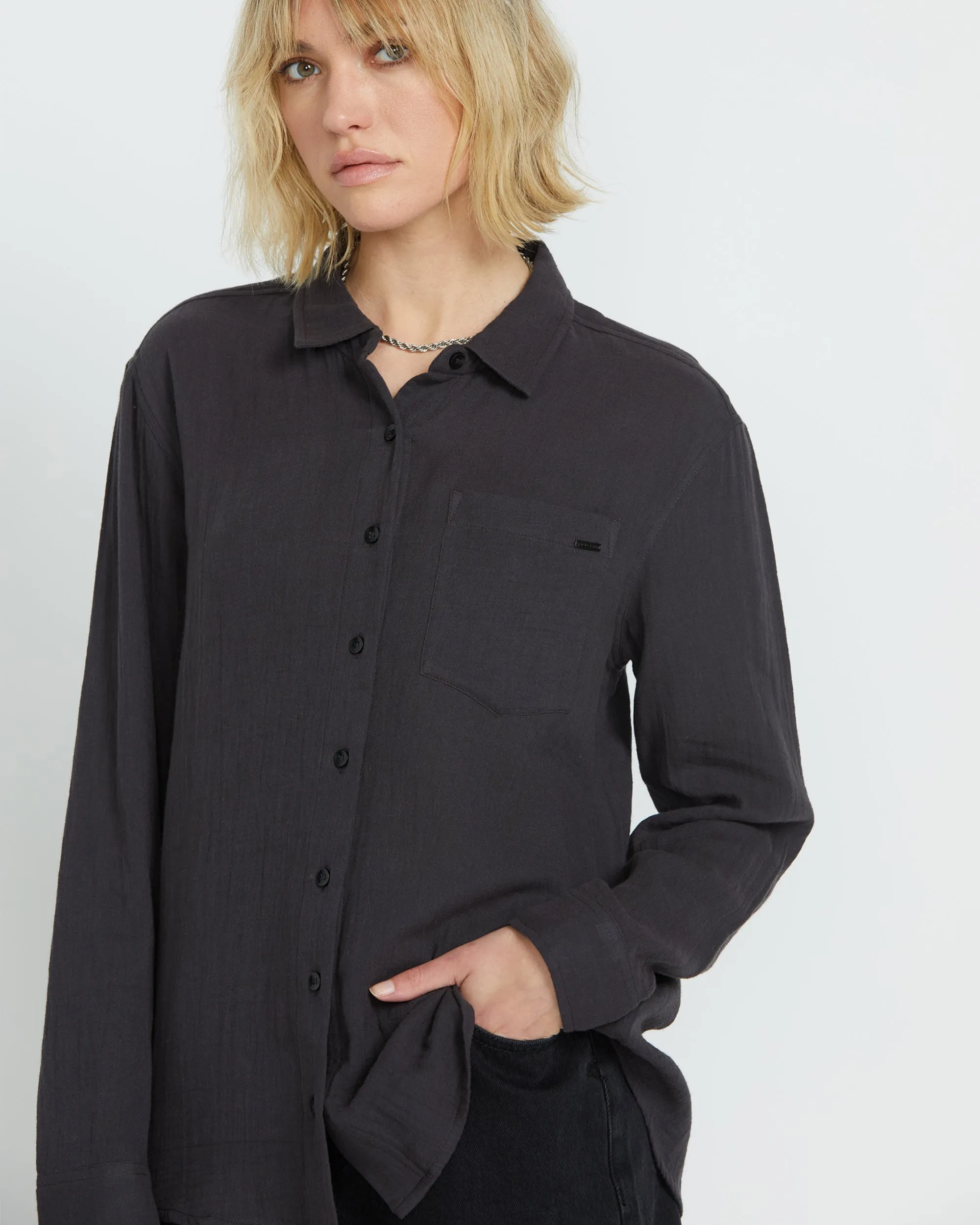 Women's Lil Button Up Long Sleeve sold by Volcom product image thumbnail 2