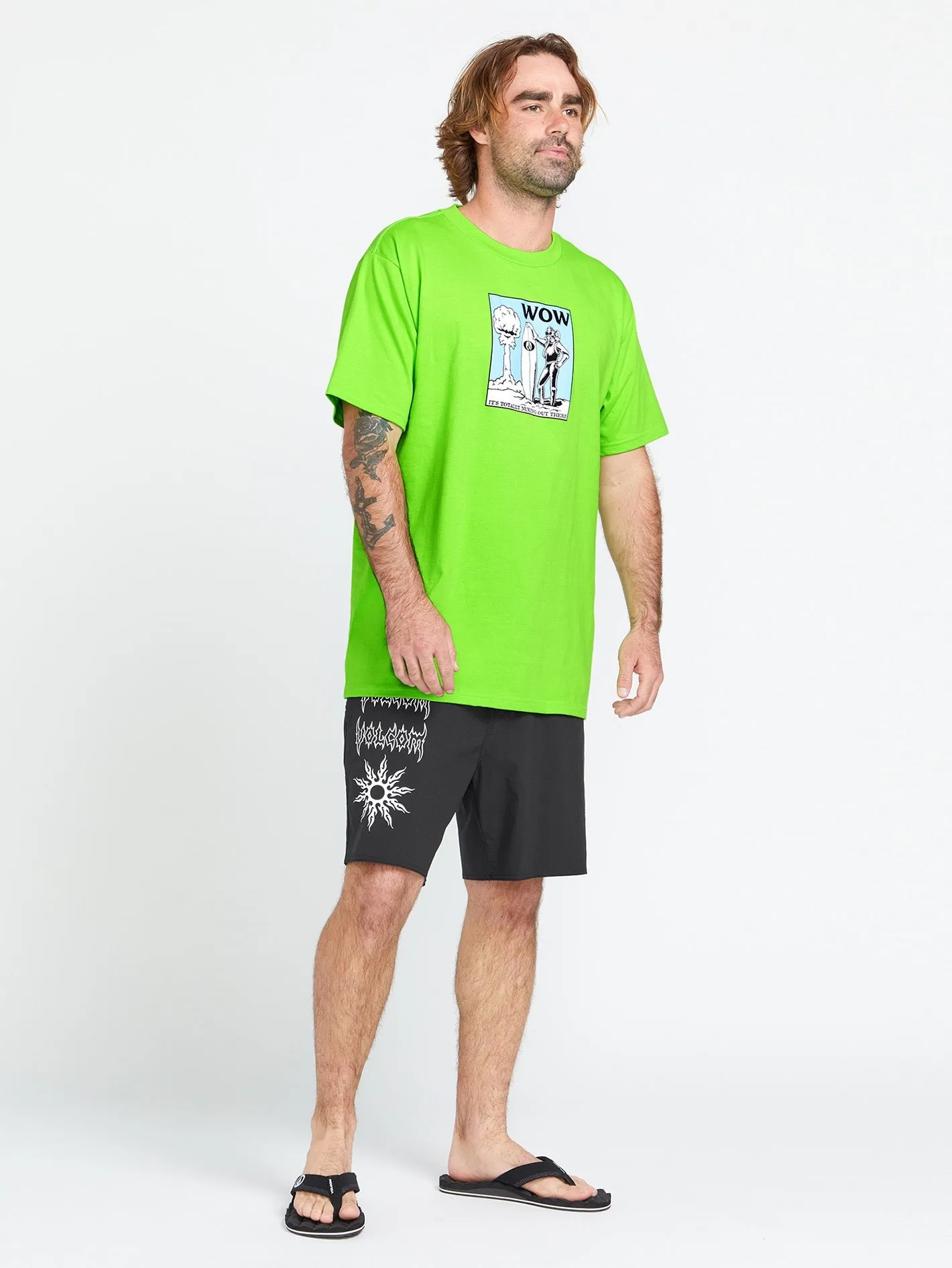 Wow Short Sleeve Tee - Electric Green sold by Volcom