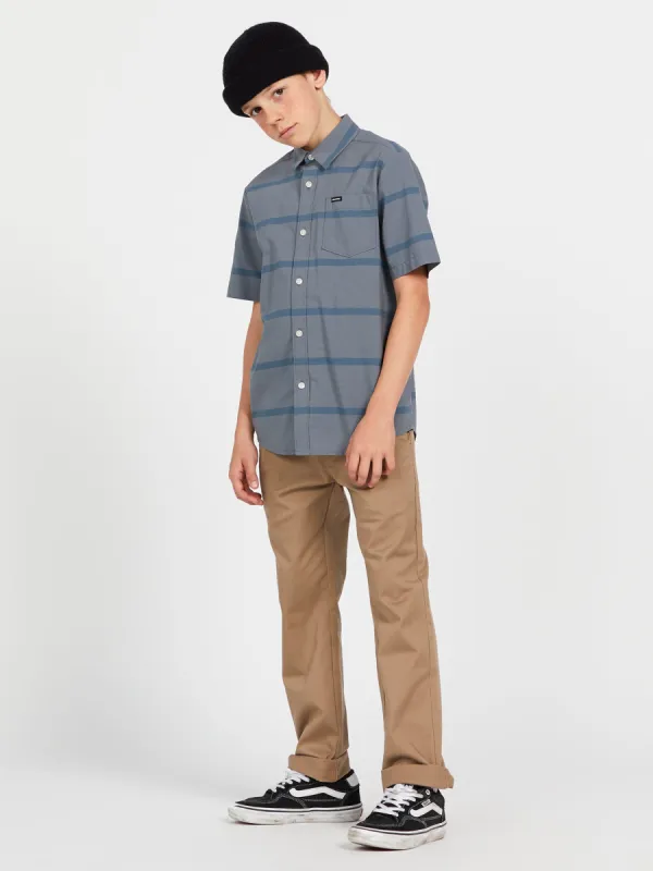 Big Boys Stone Stagger Short Sleeve Shirt - Pewter sold by Volcom