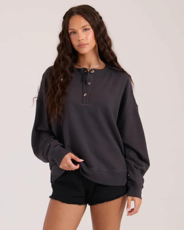 Women's Lived In Fleece Henley sold by Volcom