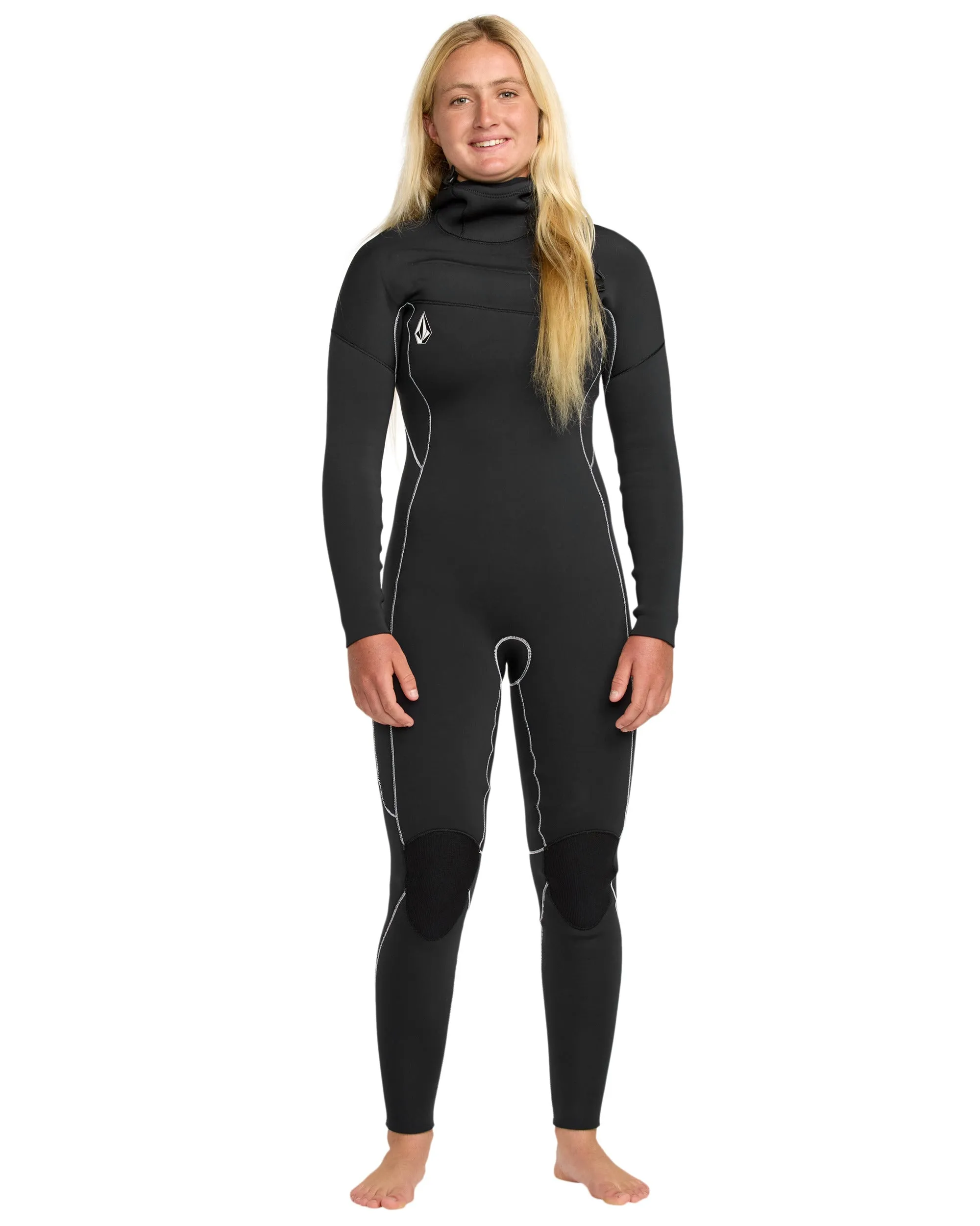 Women's 4/3 Modulator Chest Zip Hooded Full Wetsuit sold by Volcom