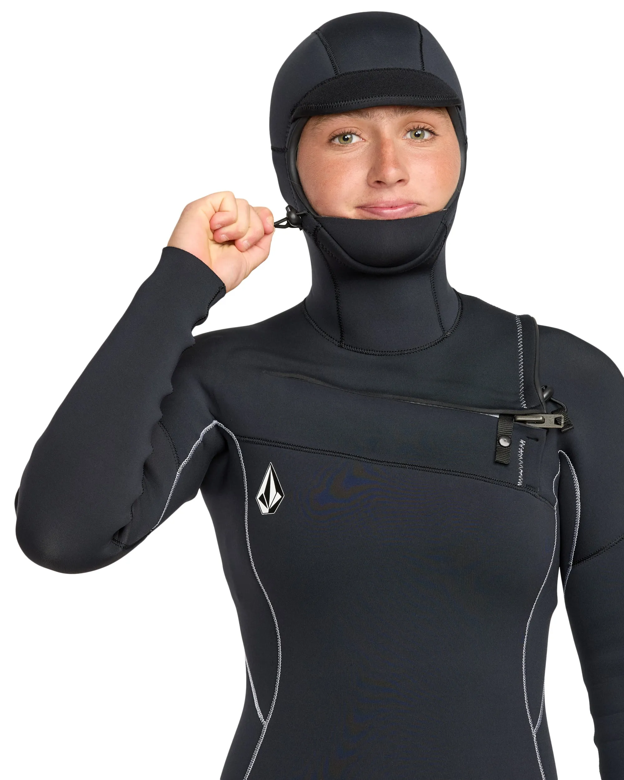 Women's 5/4 Modulator Chest Zip Hooded Full Wetsuit sold by Volcom product image thumbnail 4