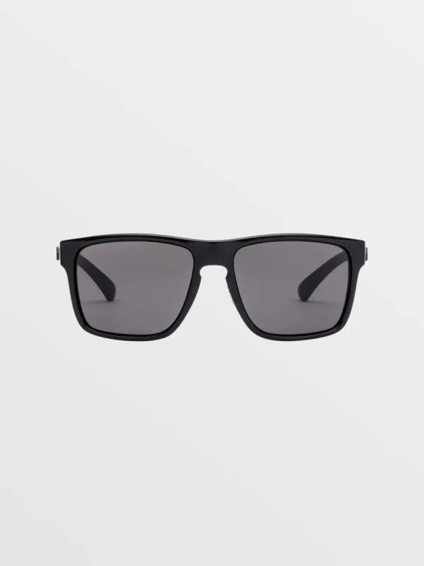 Trick Sunglasses - Gloss Black/Gray sold by Volcom