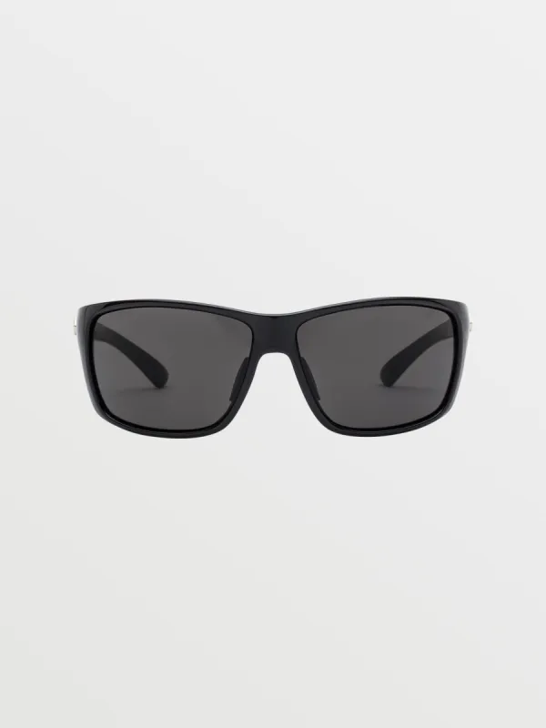 Roll Sunglasses - Gloss Black/Gray sold by Volcom