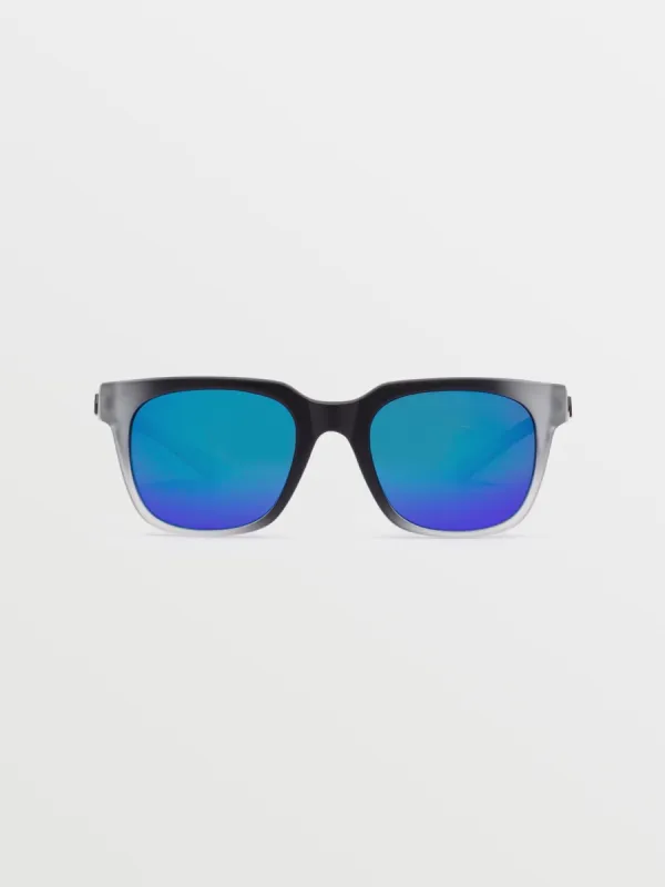 Morph Sunglasses - Matte Trans Clear Fade/Gray Blue Mirror sold by Volcom