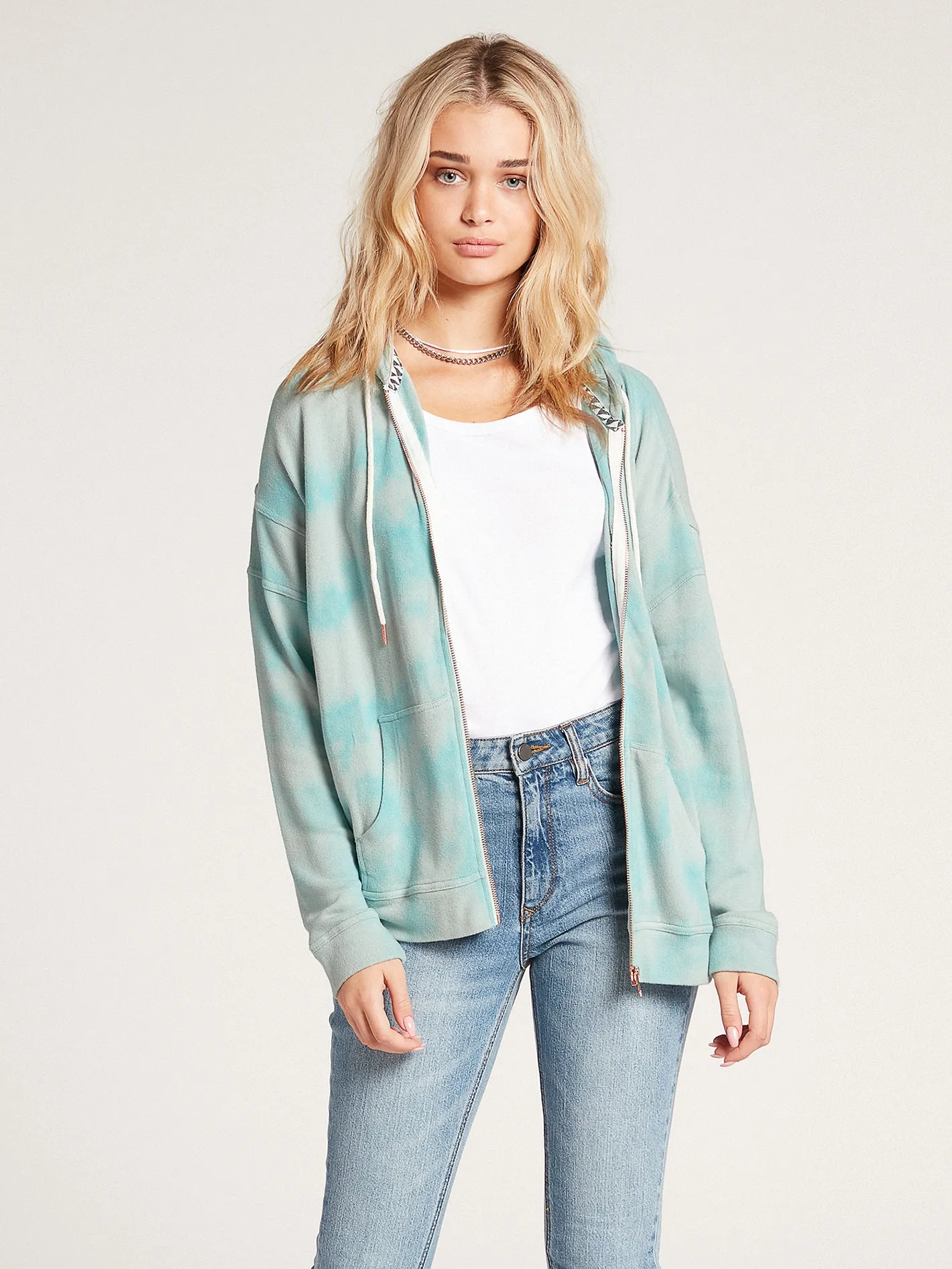 Lived In Lounge Zip Hoodie - Blue Fog sold by Volcom product image thumbnail 3