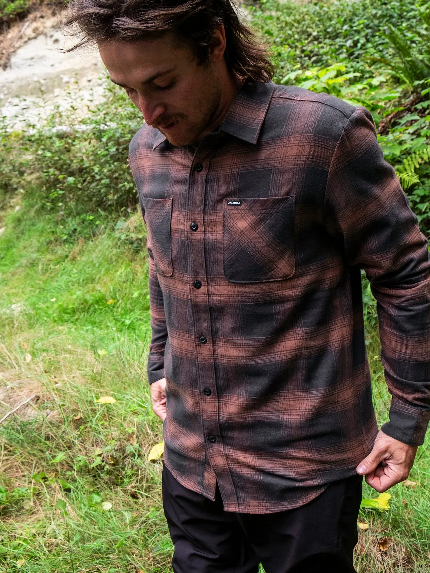 Netastone Flannel Long Sleeve Shirt - Stealth sold by Volcom product image thumbnail 2