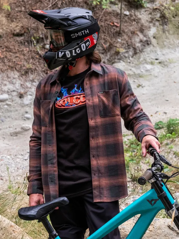 Netastone Flannel Long Sleeve Shirt - Stealth sold by Volcom