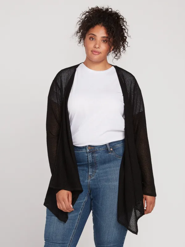 Go Go Wrap Plus Size Cardigan - Black sold by Volcom