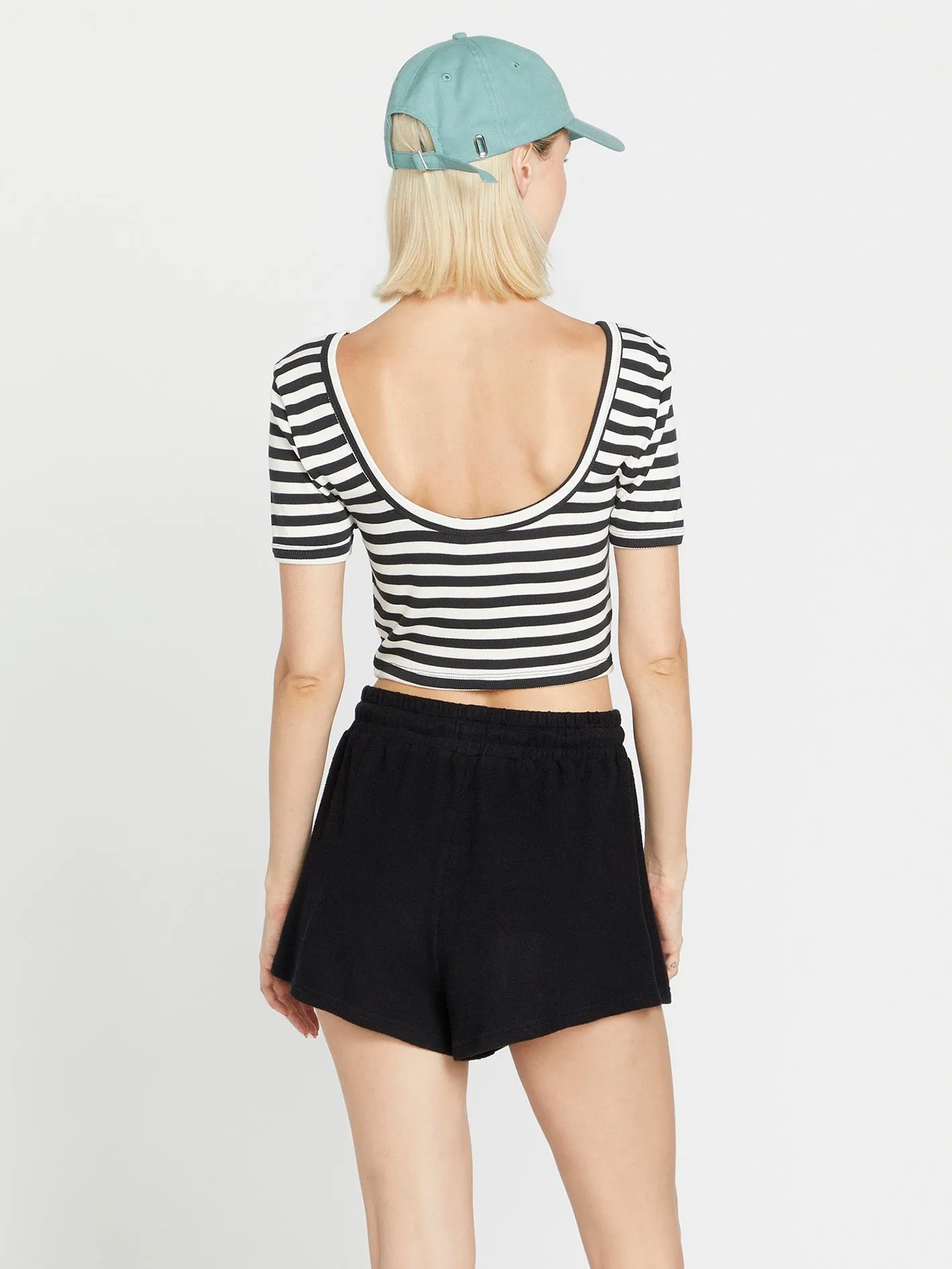 Lived in Lounge Knit Ringer Top - Black White sold by Volcom product image thumbnail 2