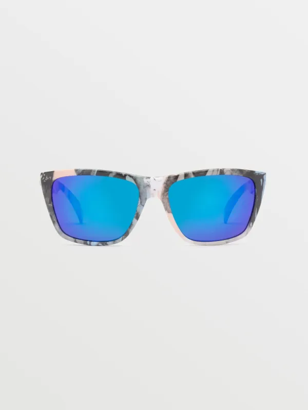 Plasm Sunglasses - Skulls/Blue Mirror sold by Volcom