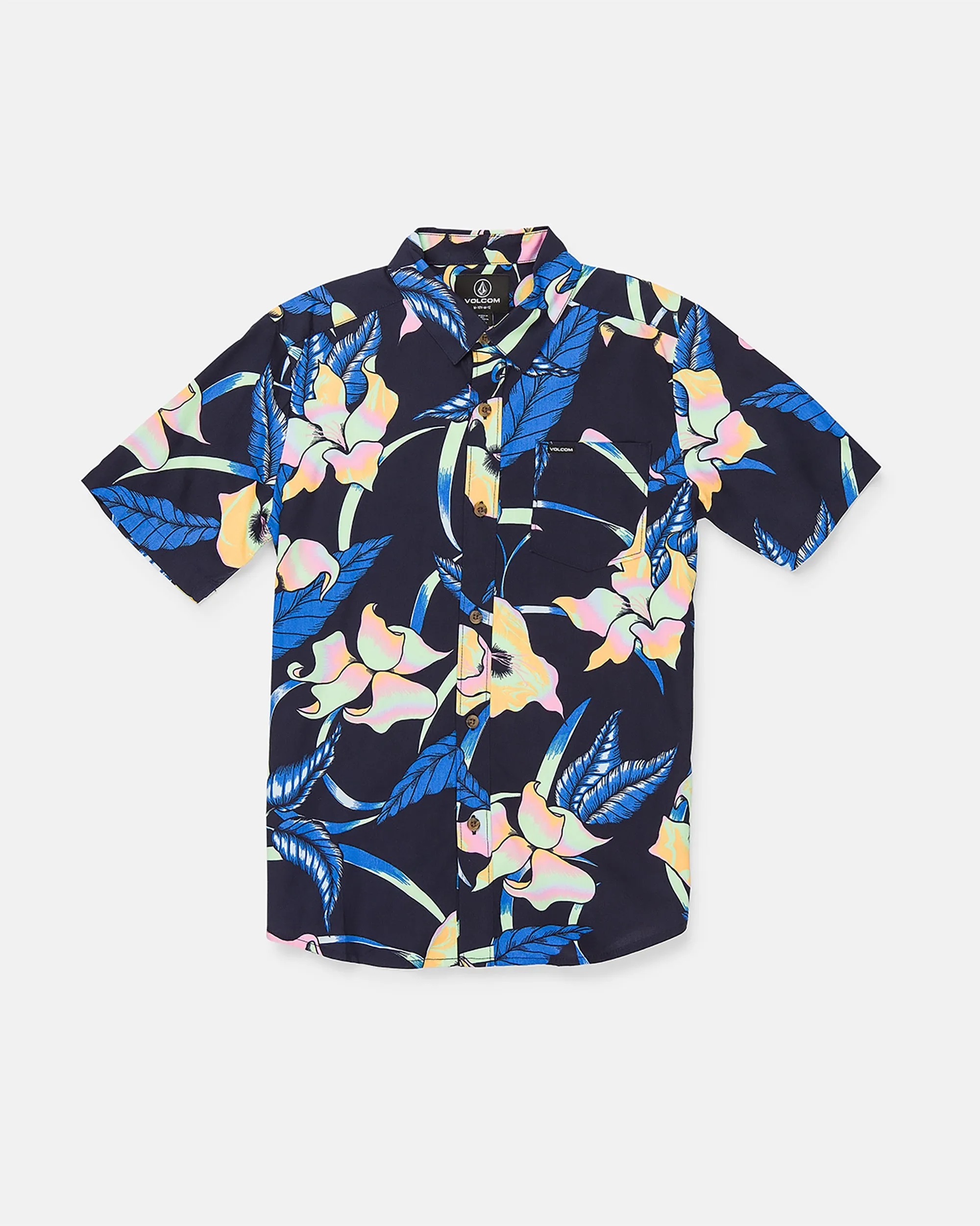 Big Boys Varkala Short Sleeve Shirt - Navy sold by Volcom