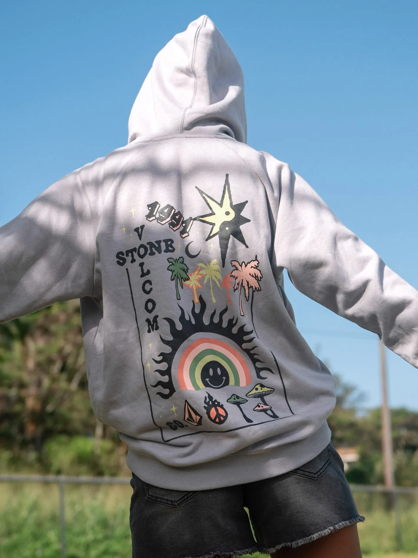 Truly Stoked Boyfriend Pullover Sweatshirt - Moonbeam sold by Volcom