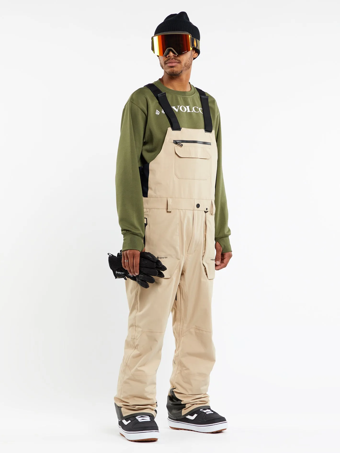 Mens Rain Gore-Tex Bib Overalls - Khakiest sold by Volcom product image thumbnail 3