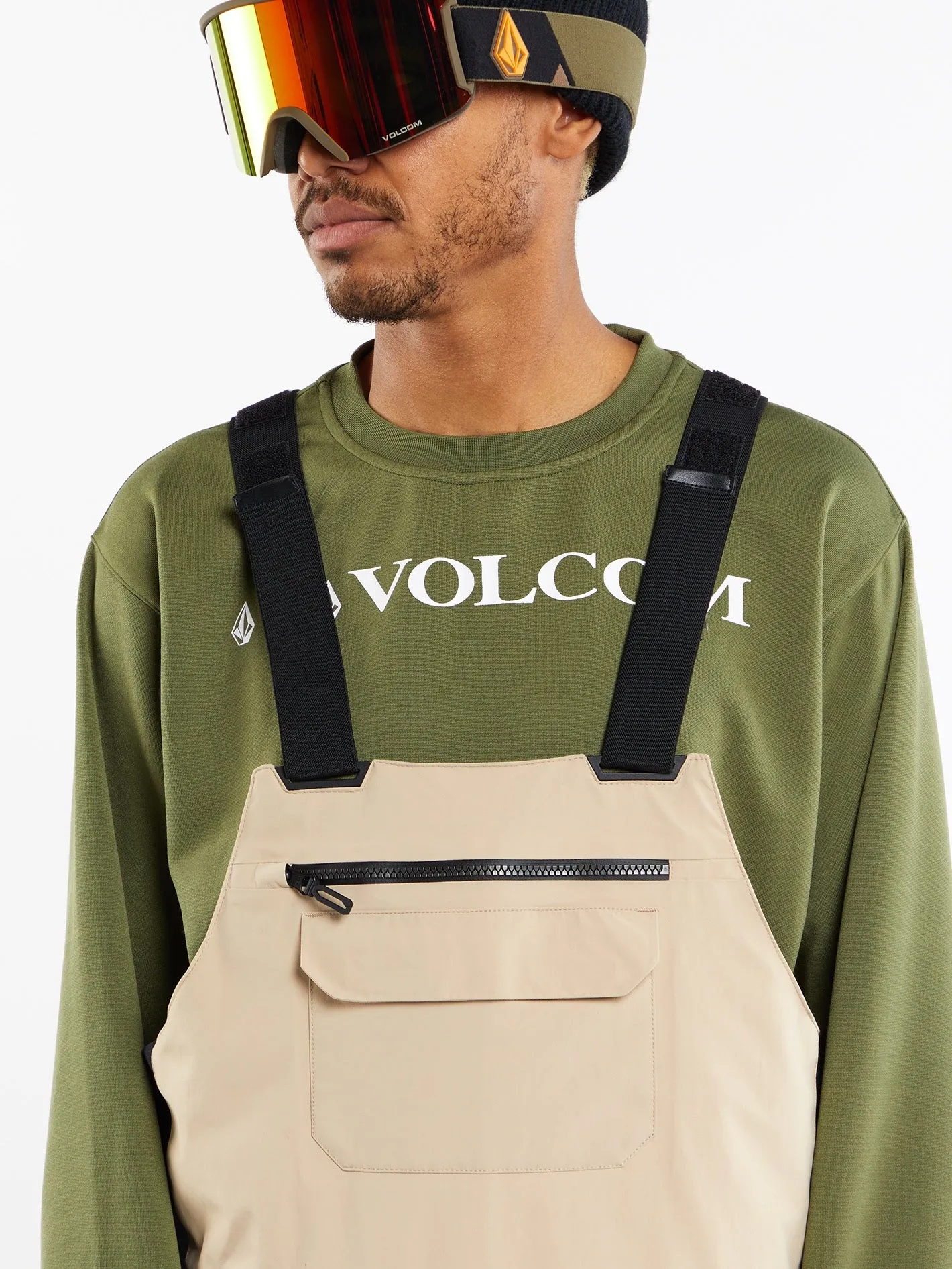 Mens Rain Gore-Tex Bib Overalls - Khakiest sold by Volcom product image thumbnail 4